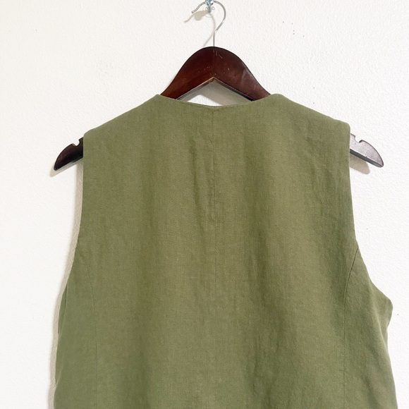 Zara Linen Blend Button Front Vest - Picture 6 of 10